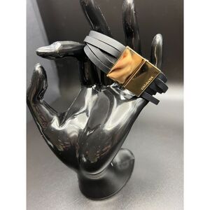 Coach Black Leather Cuff Bracelet